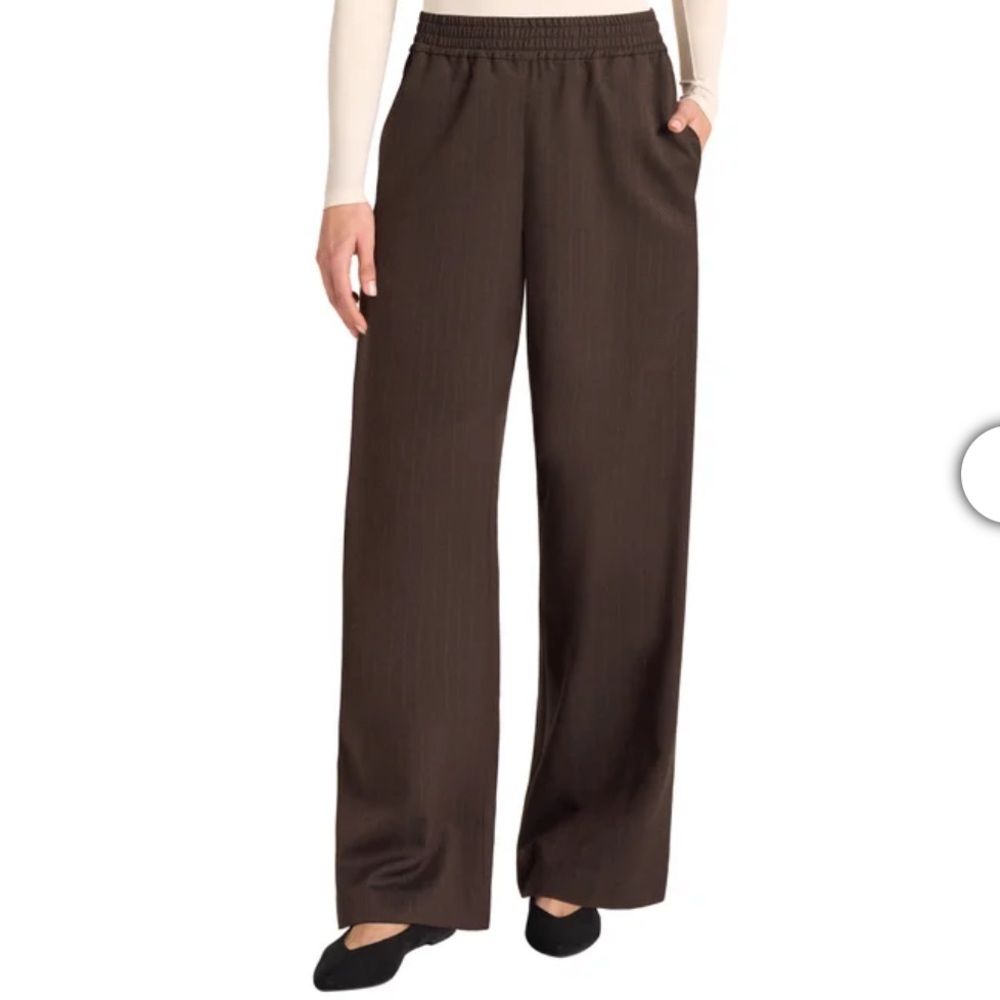 NWT Matty M Brown Wide-Leg Ponte Pull-On Pants
